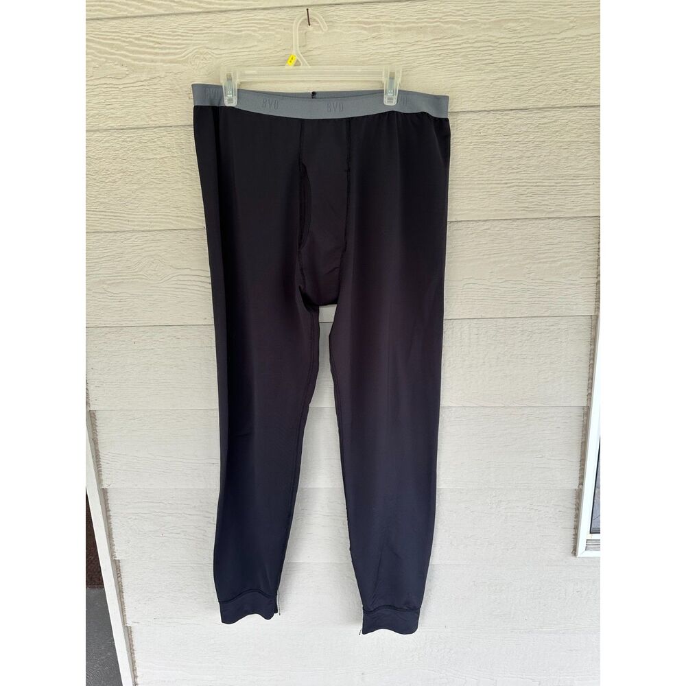 BVD Men's Black Performance Thermal Base Layer Pants - Size L